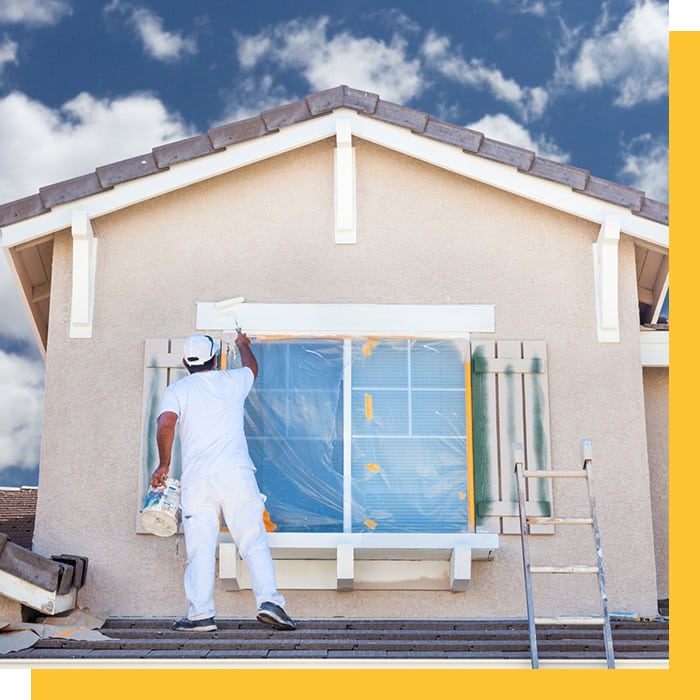 Prinsloo and Zeeman employee painting a home. Waterproofing, Painting, Roofing Maintenance in Cape Town